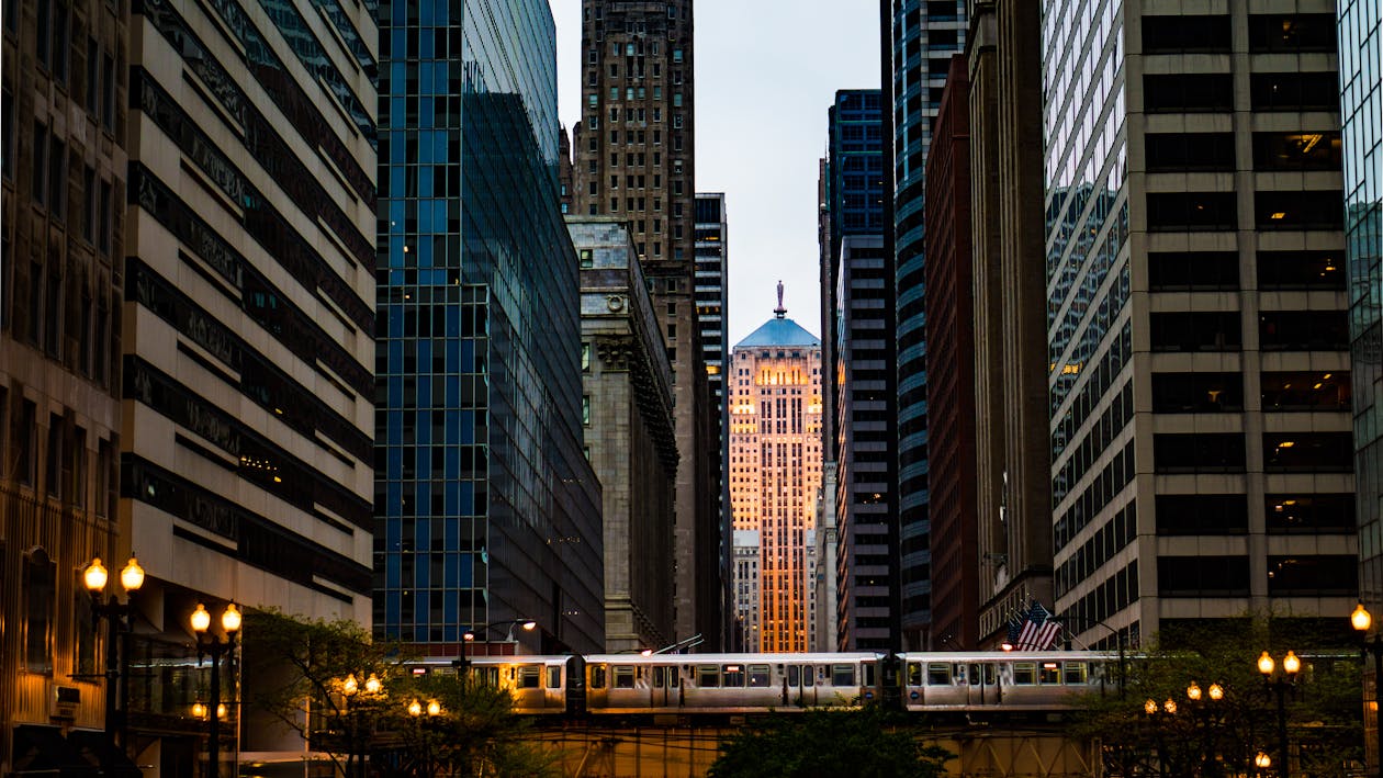 Free Train And Buildings  Stock Photo