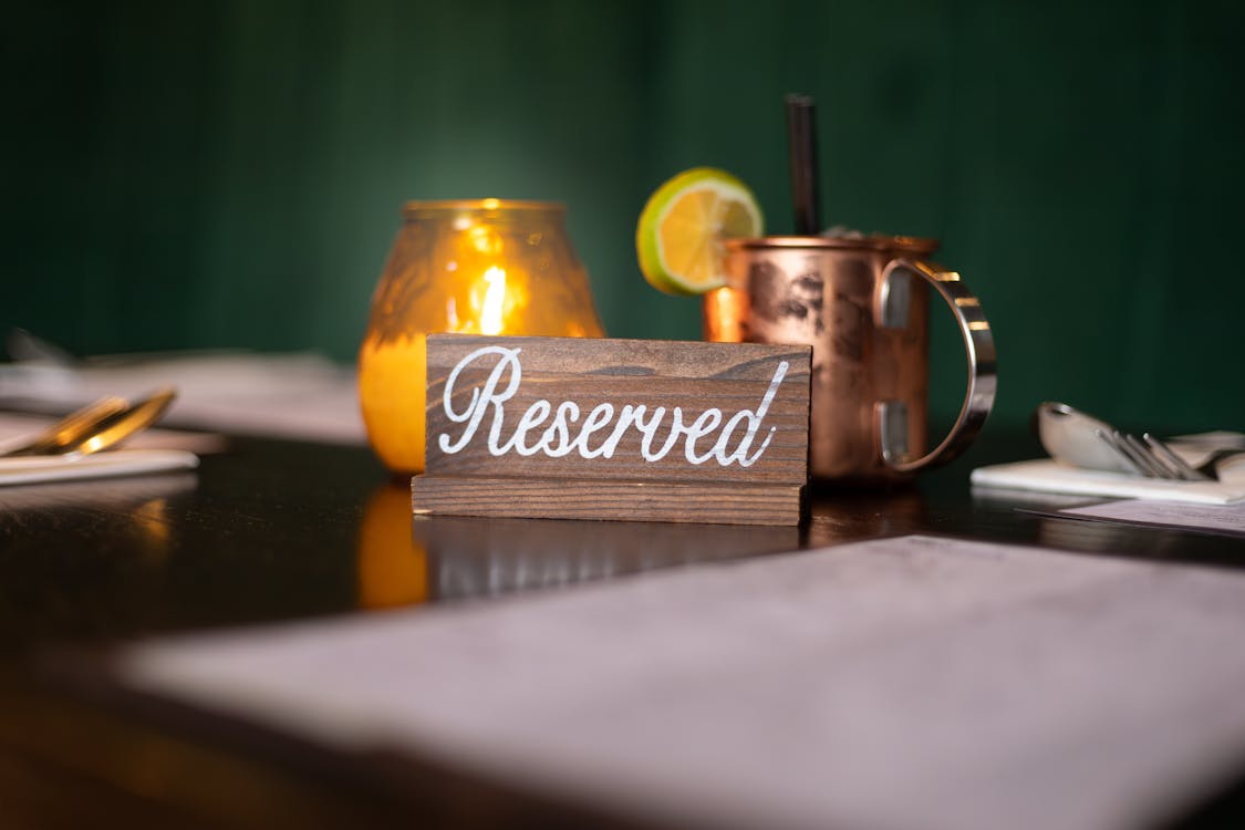 Free Reserved Restaurant Table Stock Photo